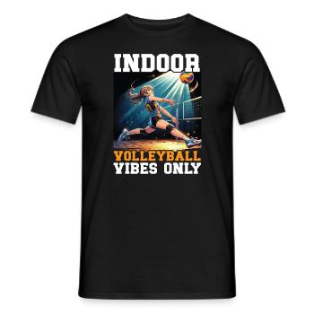 Amateur de volley-ball en salle Joueur de volley-ball sportif - T-shirt homme - noir - Devant - AI Model Male 178 light (178cm)