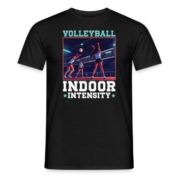 Amateur de volley-ball en salle Joueur de volley-ball sportif - T-shirt homme - noir - Devant - AI Model Male 178 light (178cm)