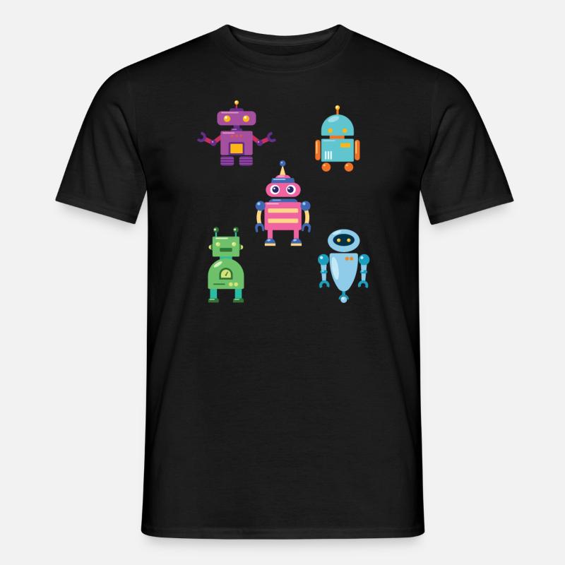 Cute Robot Robotics Technology - Men’s T-shirt - black