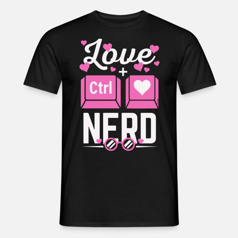 Love Nerd CTRL - Coeur - T-shirt homme - noir