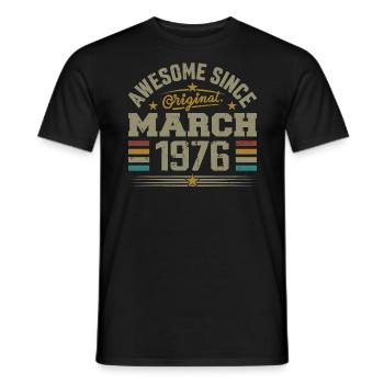 März 1979 Geburtstag Jahrgang 1979 Geschenkidee - Männer T-Shirt - Schwarz - Vorne - AI Model Male 178 light (178cm)