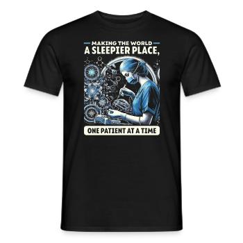 Infirmière Anesthésiste Médecine Hôpital Anesthésie - T-shirt homme - noir - Devant - AI Model Male 178 light (178cm)