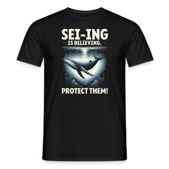 Gefährdete Arten Seiwal Tierrechte - Männer T-Shirt - Schwarz - Vorne - AI Model Male 178 light (178cm)