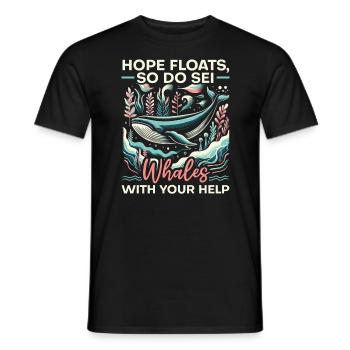 Endangered Species Sei Whale Animal Rights - Men's T-Shirt - black - Front - AI Model Male 178 light (178cm)