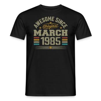 März 1985 Geburtstag Jahrgang 1985 Geschenkidee - Männer T-Shirt - Schwarz - Vorne - AI Model Male 178 light (178cm)