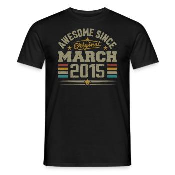 Mars 2015 Anniversaire Idée Cadeau Vintage 2015 - T-shirt homme - noir - Devant - AI Model Male 178 light (178cm)