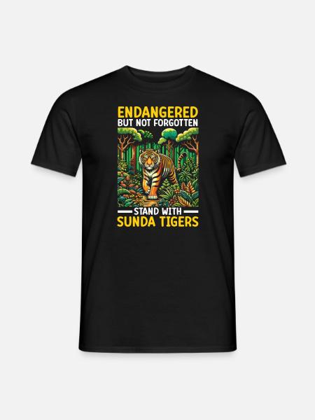 Gefährdete Arten Sunda Tiger Tierrechte - Männer T-Shirt - Schwarz