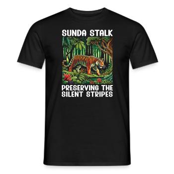 Endangered Species Sunda Tiger Animal Rights - Men's T-Shirt - black - Front - AI Model Male 178 light (178cm)