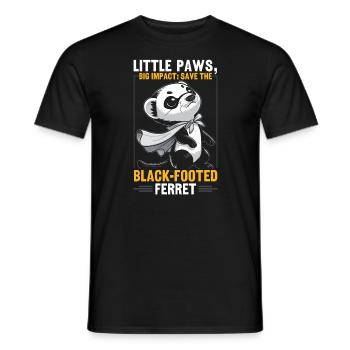 Gefährdete Spezies Schwarzfußfrettchen - Männer T-Shirt - Schwarz - Vorne - AI Model Male 178 light (178cm)
