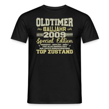 Jahrgang 2009 geboren Retro Geburtstag Vintage - Männer T-Shirt - Schwarz - Vorne - AI Model Male 178 light (178cm)