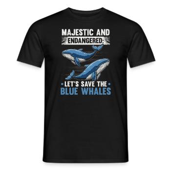 Endangered Species Blue Whale Animal Rights - Men's T-Shirt - black - Front - AI Model Male 178 light (178cm)