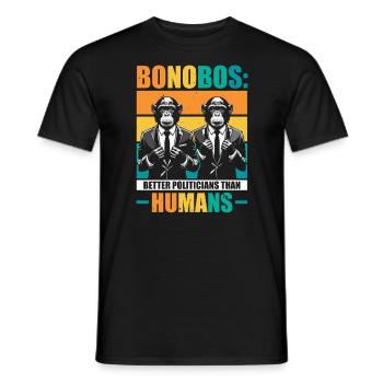 Espèce en voie de disparition, bonobo, militant des droits des animaux - T-shirt homme - noir - Devant - AI Model Male 178 light (178cm)