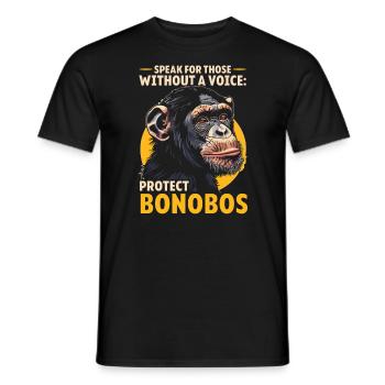 Endangered Species Bonobo Tierrechtsaktivist - Männer T-Shirt - Schwarz - Vorne - AI Model Male 178 light (178cm)