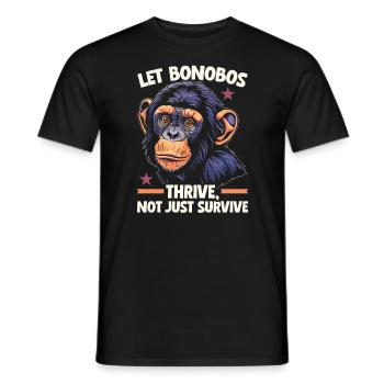 Espèce en voie de disparition, bonobo, militant des droits des animaux - T-shirt homme - noir - Devant - AI Model Male 178 light (178cm)