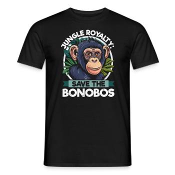 Espèce en voie de disparition, bonobo, militant des droits des animaux - T-shirt homme - noir - Devant - AI Model Male 178 light (178cm)
