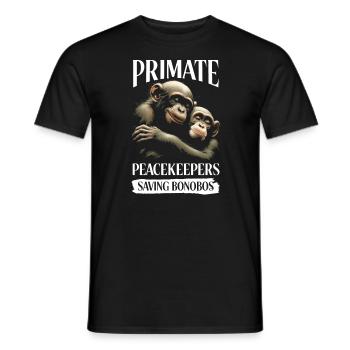 Espèce en voie de disparition, bonobo, militant des droits des animaux - T-shirt homme - noir - Devant - AI Model Male 178 light (178cm)