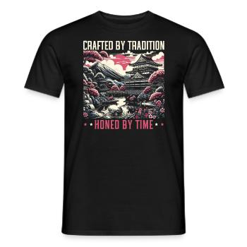 Feudales Japan Kultur Japanische Kanji Geschichte - Männer T-Shirt - Schwarz - Vorne - AI Model Male 178 light (178cm)