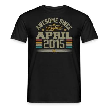April 2015 Geburtstag Vintage Geschenkidee 2015 - Männer T-Shirt - Schwarz - Vorne - AI Model Male 178 light (178cm)
