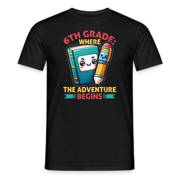 Enseignant de 6e année Éducateur de sixième année Enseignement - T-shirt homme - noir - Devant - AI Model Male 178 light (178cm)