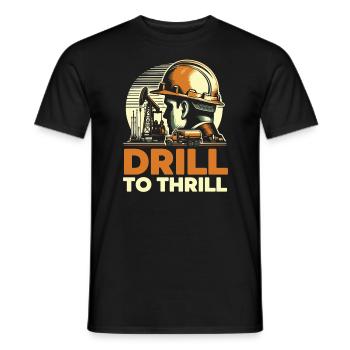 Drilling Engineer Job Profession Oil Rig Worker - Men's T-Shirt - black - Front - AI Model Male 178 light (178cm)