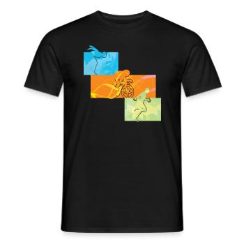 Triathlon Design Sportler Athleten - Männer T-Shirt - Schwarz - Vorne - AI Model Male 178 light (178cm)