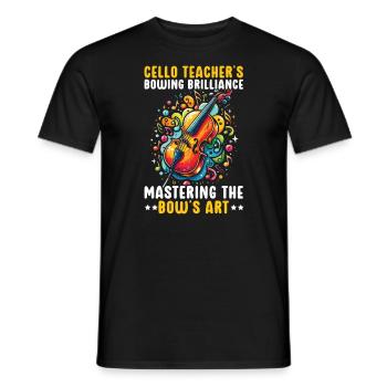Professeur de violoncelle Violoncelliste musical - T-shirt homme - noir - Devant - AI Model Male 178 light (178cm)