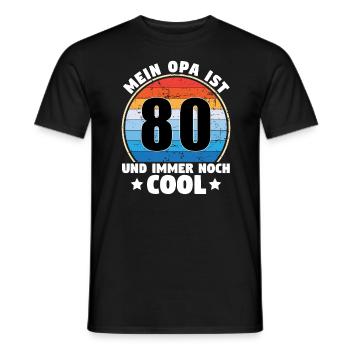 My Grandpa Is 80 And Still Cool 1944 - Men's T-Shirt - black - Front - AI Model Male 178 light (178cm)