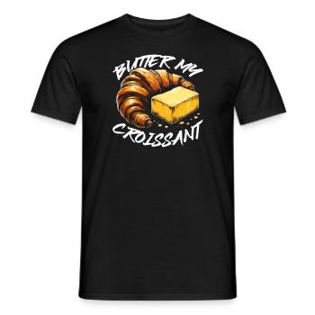 Croissant France Food Foodie Petit-déjeuner français - T-shirt homme - noir - Devant - AI Model Male 178 light (178cm)