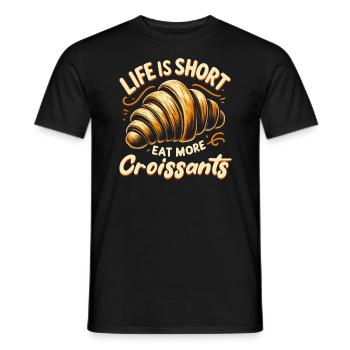 Croissant France Food Foodie Petit-déjeuner français - T-shirt homme - noir - Devant - AI Model Male 178 light (178cm)