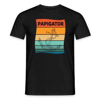 Papigator Papa Papa Ancre Fête des Pères - T-shirt homme - noir - Devant - AI Model Male 178 light (178cm)