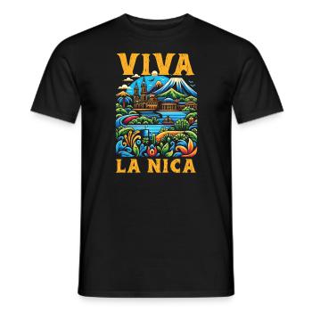 I Love Nicaragua Nicaraguan Flag Nicaraguan Pride - Men's T-Shirt - black - Front - AI Model Male 178 light (178cm)