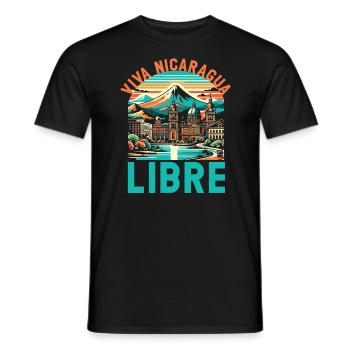I Love Nicaragua Nicaraguan Flag Nicaraguan Pride - Men's T-Shirt - black - Front - AI Model Male 178 light (178cm)