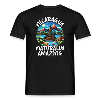 I Love Nicaragua Nicaraguan Flag Nicaraguan Pride - Men's T-Shirt - black - Front - AI Model Male 178 light (178cm)