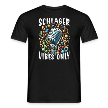 Chanteur allemand Schlager Mélomane d’Allemagne - T-shirt homme - noir - Devant - AI Model Male 178 light (178cm)