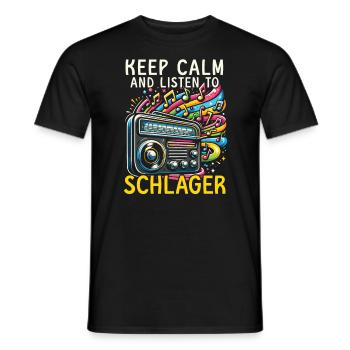 Chanteur allemand Schlager Mélomane d’Allemagne - T-shirt homme - noir - Devant - AI Model Male 178 light (178cm)