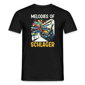 Chanteur allemand Schlager Mélomane d’Allemagne - T-shirt homme - noir - Devant - AI Model Male 178 light (178cm)
