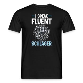 Chanteur allemand Schlager Mélomane d’Allemagne - T-shirt homme - noir - Devant - AI Model Male 178 light (178cm)