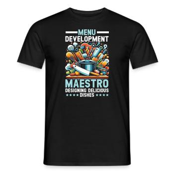 Arts culinaires Professeur Cuisine Chef cuisinier Cuisine - T-shirt homme - noir - Devant - AI Model Male 178 light (178cm)