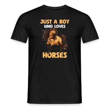 Juste un garçon qui aime les chevaux - T-shirt homme - noir - Devant - AI Model Male 178 light (178cm)