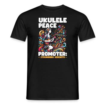Ukulélé Professeur Instrument Ukulélé Joueur Uke - T-shirt homme - noir - Devant - AI Model Male 178 light (178cm)