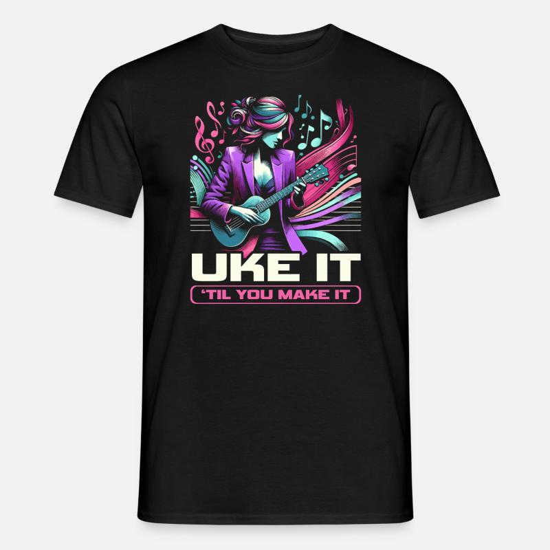 Ukelele Lehrer Instrument Ukelele Player Uke - Männer T-Shirt - Schwarz