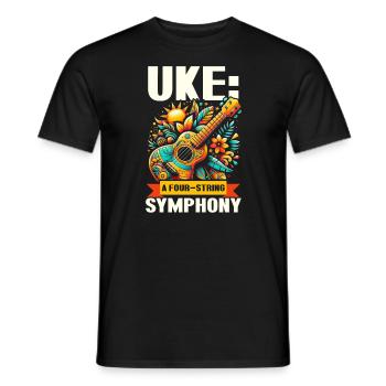 Ukulélé Professeur Instrument Ukulélé Joueur Uke - T-shirt homme - noir - Devant - AI Model Male 178 light (178cm)
