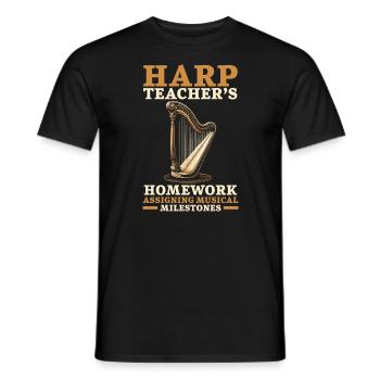 Harp Teacher Harpist Music Instrument Harp Player - Men's T-Shirt - black - Front - AI Model Male 178 light (178cm)
