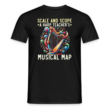 Harp Teacher Harpist Music Instrument Harp Player - Men's T-Shirt - black - Front - AI Model Male 178 light (178cm)