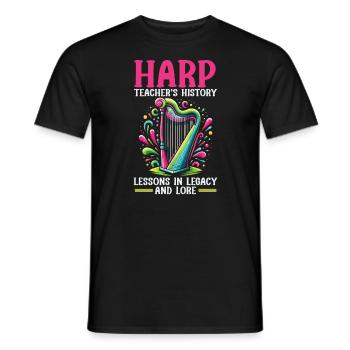 Harp Teacher Harpist Music Instrument Harp Player - Men's T-Shirt - black - Front - AI Model Male 178 light (178cm)