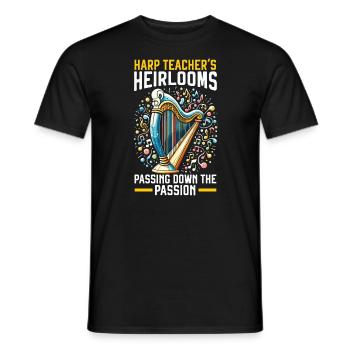 Harp Teacher Harpist Music Instrument Harp Player - Men's T-Shirt - black - Front - AI Model Male 178 light (178cm)