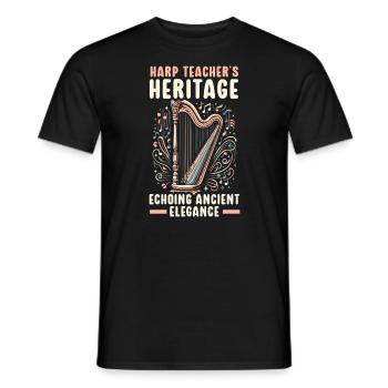 Harp Teacher Harpist Music Instrument Harp Player - Men's T-Shirt - black - Front - AI Model Male 178 light (178cm)