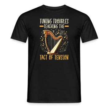 Harp Teacher Harpist Music Instrument Harp Player - Men's T-Shirt - black - Front - AI Model Male 178 light (178cm)