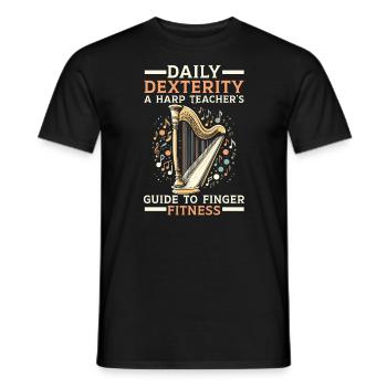 Harp Teacher Harpist Music Instrument Harp Player - Men's T-Shirt - black - Front - AI Model Male 178 light (178cm)