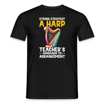 Harp Teacher Harpist Music Instrument Harp Player - Men's T-Shirt - black - Front - AI Model Male 178 light (178cm)